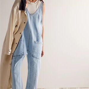 We The Free Sky Blue Denim Overalls - Color Whimsy
